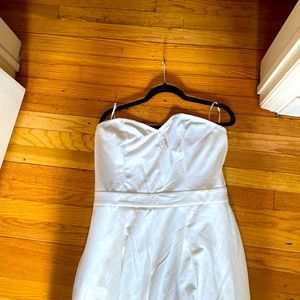 Shein white strapless jumpsuit with sweetheart neckline size XL